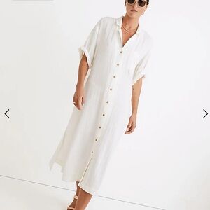 Madewell Lightspun Cover Up Maxi Shirt Dress NWT